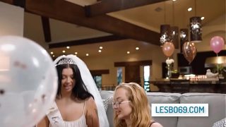 Hot bride Holly Day cheats with her bestie Emma Magnolia before the wedding